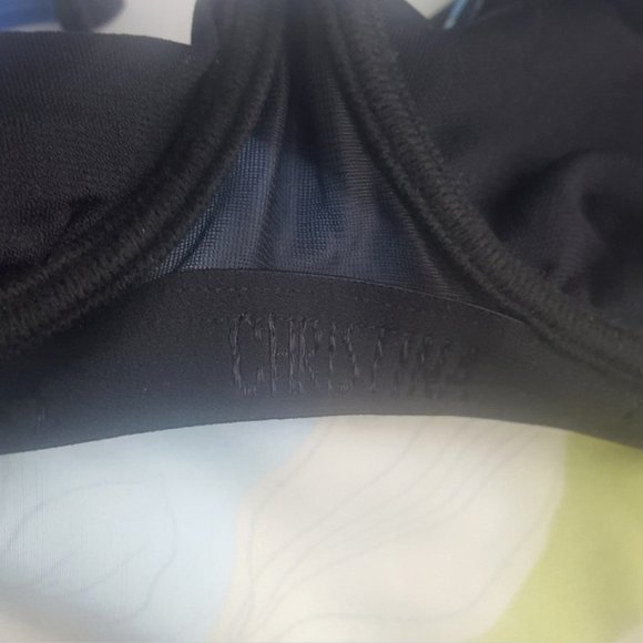 Christina Tankini Top Women's swimsuit black floral pattern wired sz 8D - Picture 8 of 11